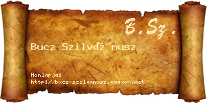 Bucz Szilvánusz névjegykártya